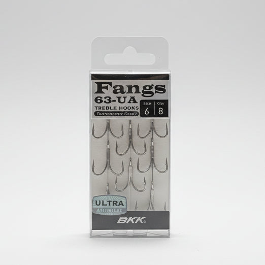 BKK FANGS 63-UA TOURNAMENT GRADE TREBLE HOOKS ULTRA ANTIRUST
