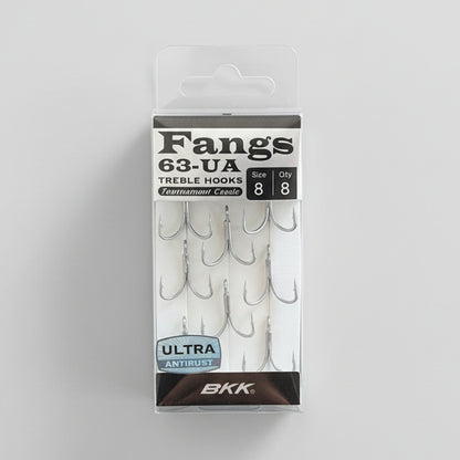 BKK FANGS 63-UA TOURNAMENT GRADE TREBLE HOOKS ULTRA ANTIRUST