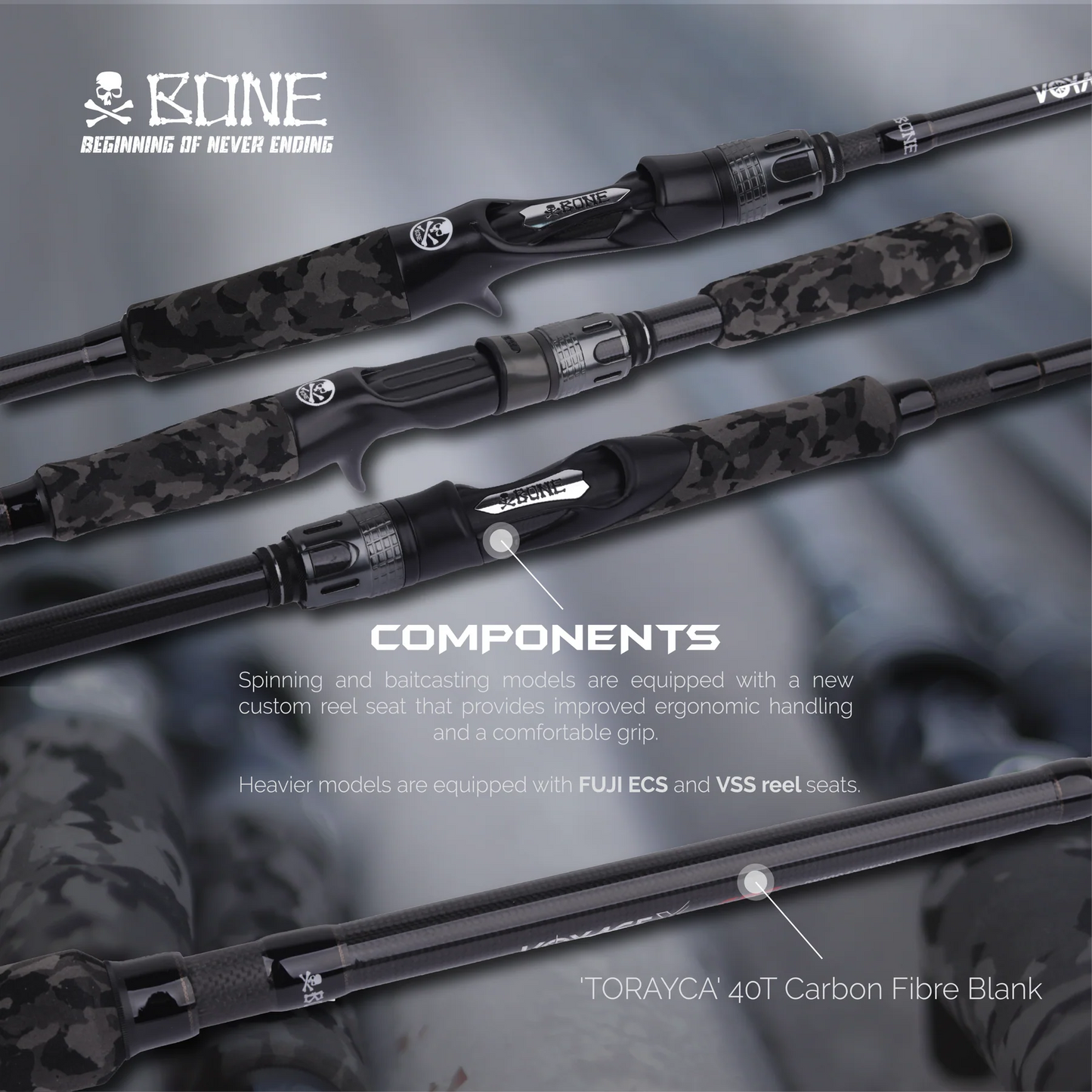 BONE TRAVEL ROD - VOYAGE-X - FOUR PIECE TRAVEL ROD